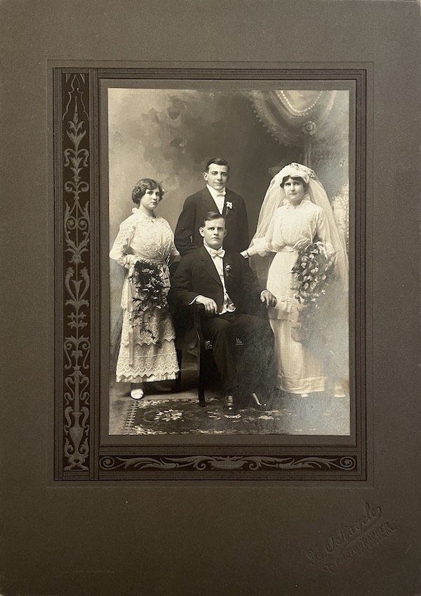 Fred Beine and Mary Boevingloh wedding photograph.